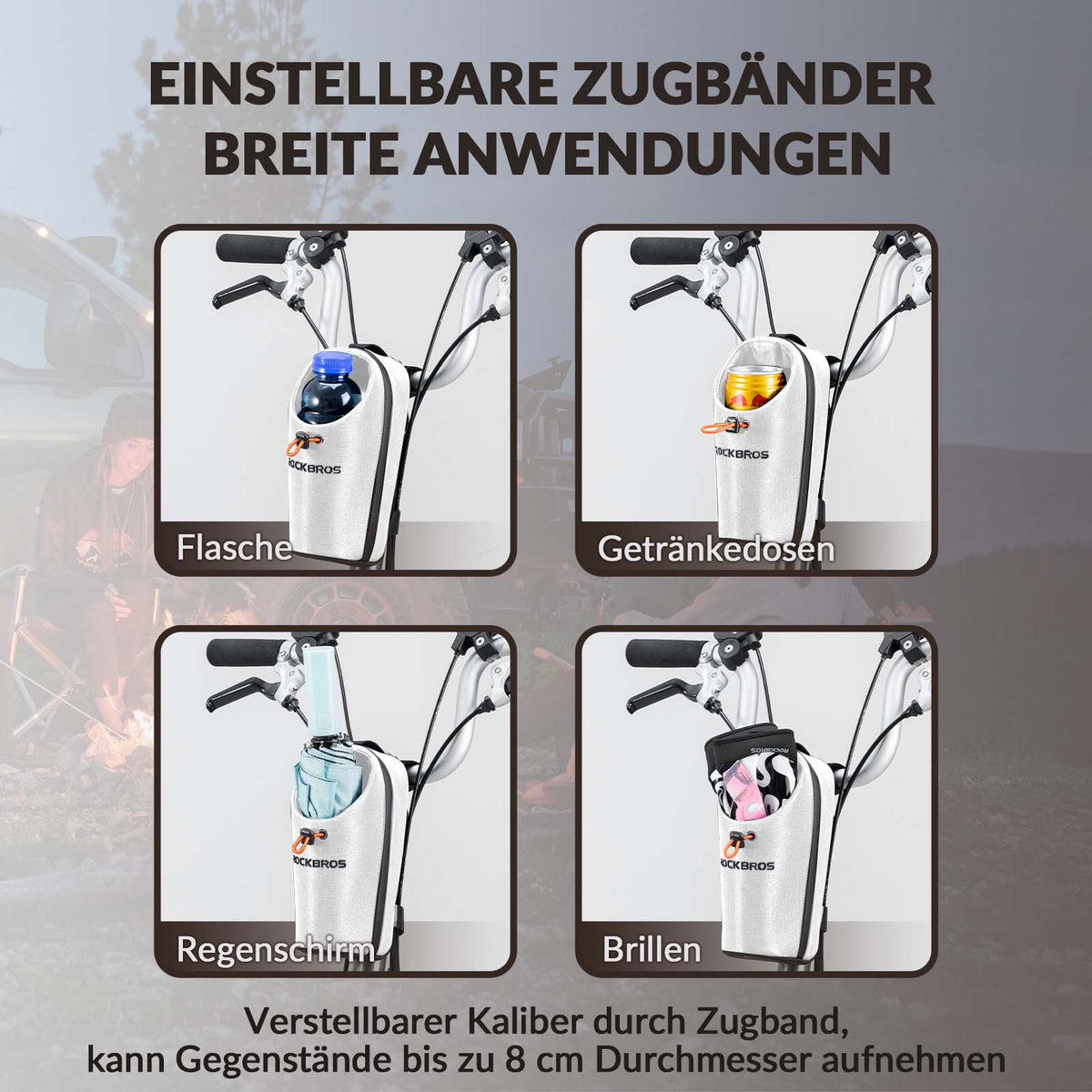 ROCKBROS Styretaske Flasketaske Drikkeflaskeholder Multifunktionelt design
