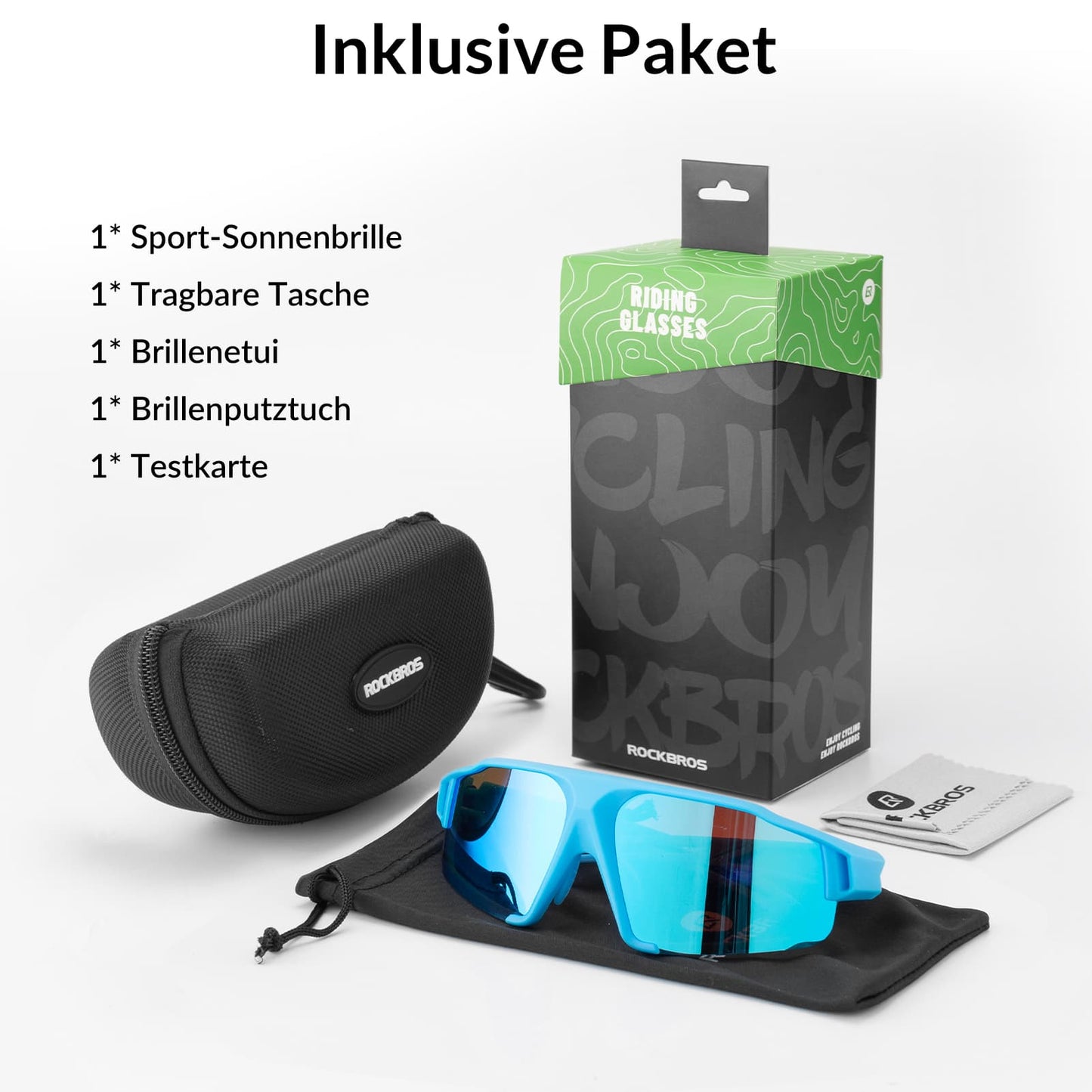 Polariserede solbriller med UV400-beskyttelse, lyseblå, unisex, ROCKBROS