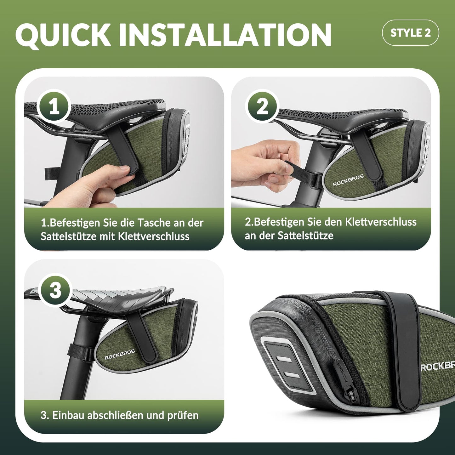 Vandafvisende sadeltasker, værktøjstaske, 2024 ny stil, ROCKBROS