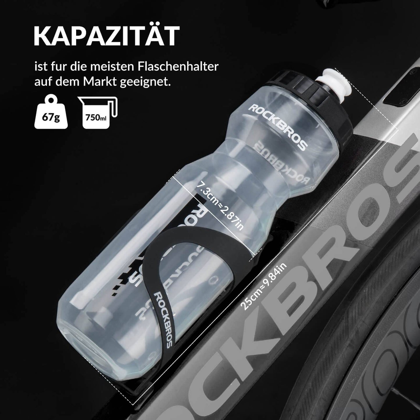 Sportsvandflaske 750ml Cykelvandflaske BPA-fri ROCKBROS