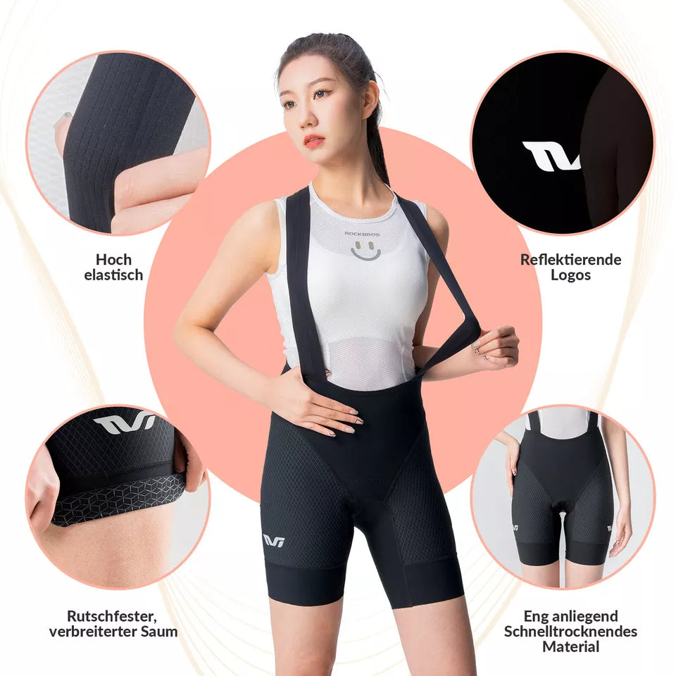ROCKBROS TVI polstrede landevejsbikeshorts med stropper til kvinder
