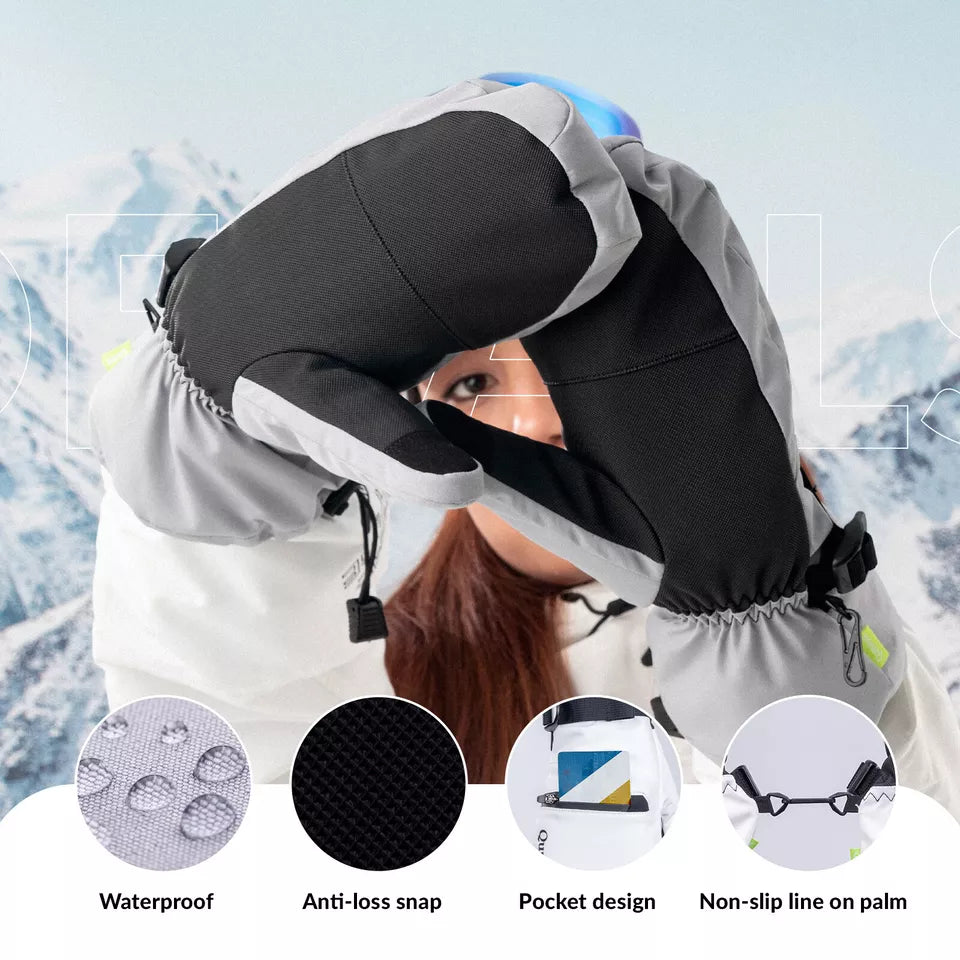 Qunature Warm Ski Handsker Vandtætte Snowboard Handsker XS-XL Dame/Mænd