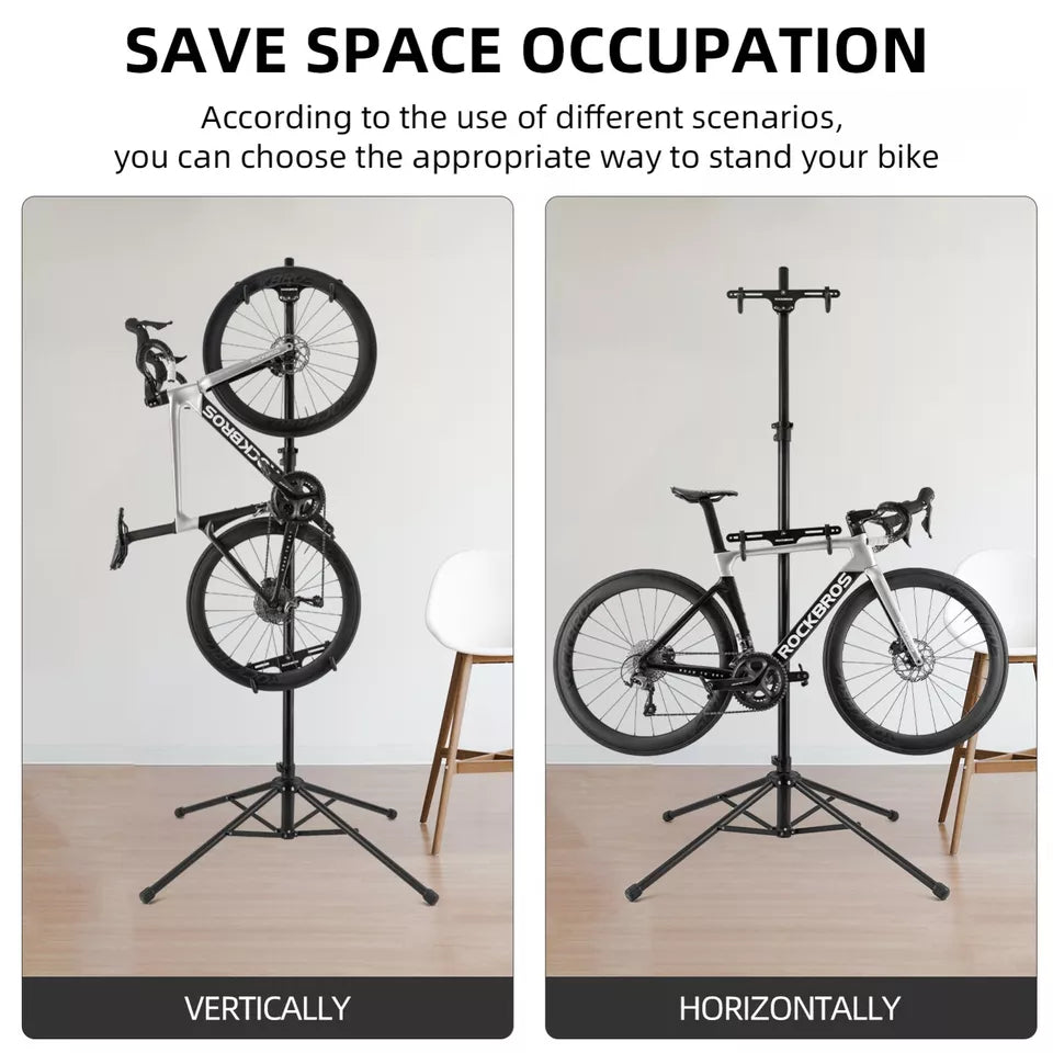 ROCKBROS Cykel Dobbelt monteringsstativ Support Power Repair Stand Justerbar