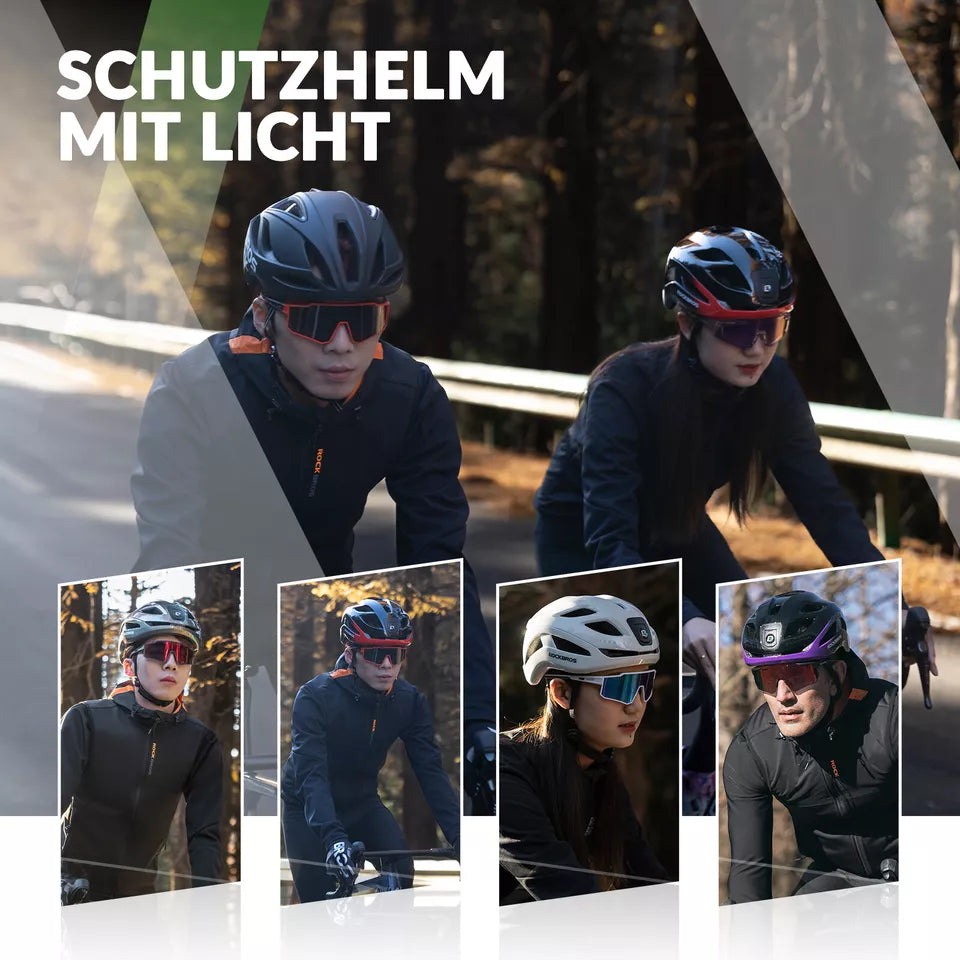 ROCKBROS cykelhjelm cykelhjelm med sikkerhedsadvarselslys beskyttelseshjelm 57-61 cm