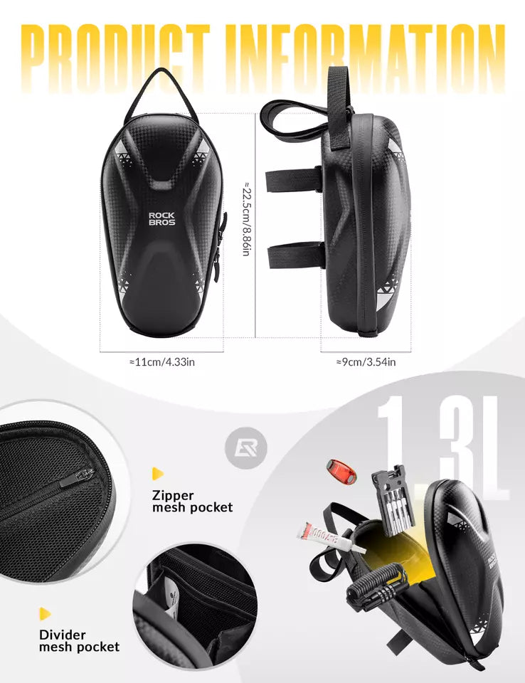 ROCKBROS E-Scooter-taske Vandafvisende 1,3L styrtaske Frontlomme PU