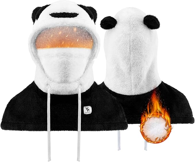 Qunature vinter balaclava skimaske til børn og forældre panda design helmasker balaclava til efterår og vinter udendørs aktiviteter såsom skiløb motorcykel cykling
