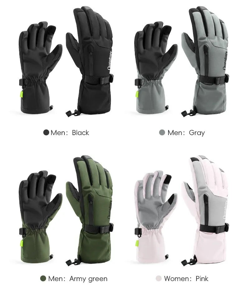 Qunature Handsker Vinter Ski/Sne Handsker Vindtætte til Cykel/Motorcykel XS-XL