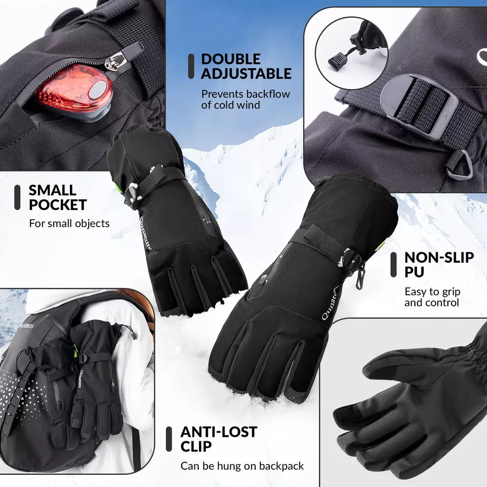Qunature Handsker Vinter Ski/Sne Handsker Vindtætte til Cykel/Motorcykel XS-XL