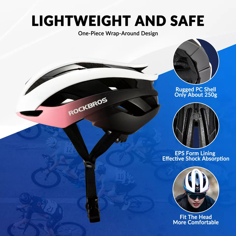 ROCKBROS cykelhjelm til dame og herre cykelhjelm 4 farver beskyttelseshjelm M/L 55-61 cm