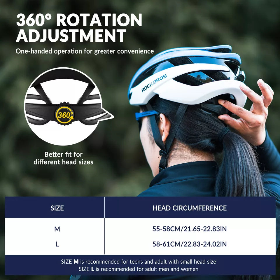 ROCKBROS cykelhjelm til dame og herre cykelhjelm 4 farver beskyttelseshjelm M/L 55-61 cm