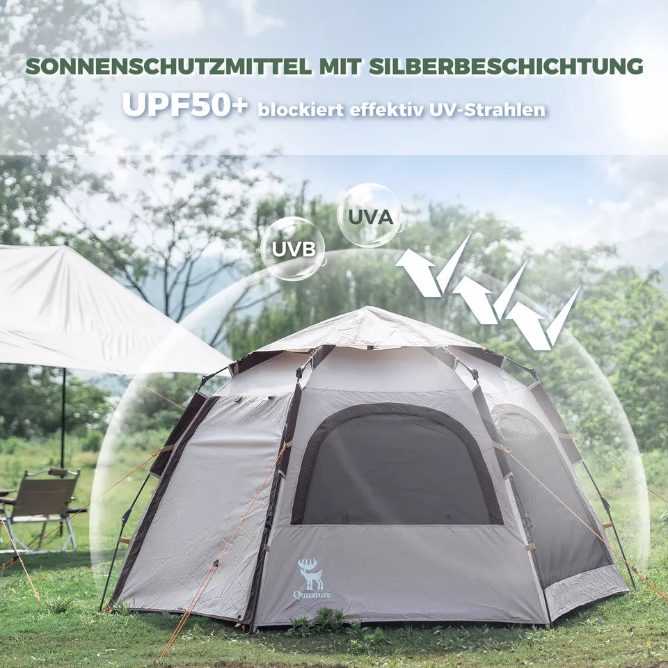 Qunature Campingtelt 2-4 Personer Pop-Up telt Kuppeltelt Campingtelt Vandtæt