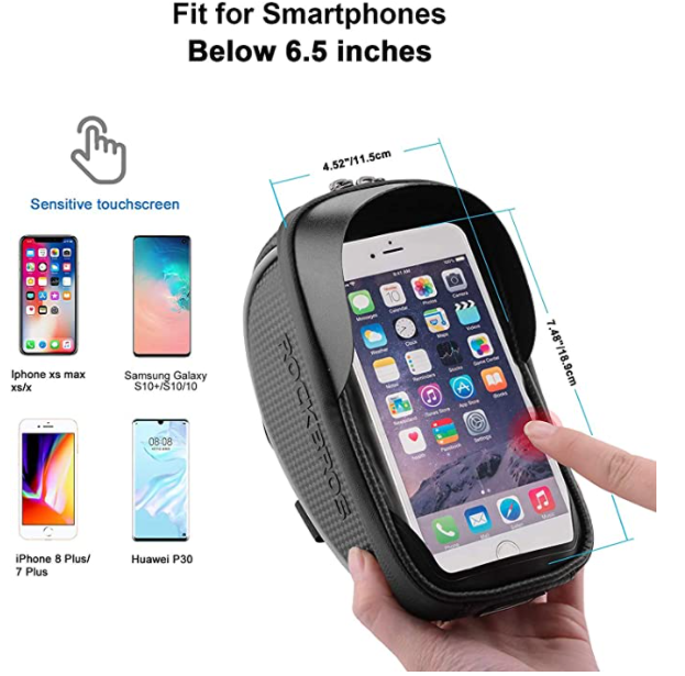 ROCKBROS 010-4BK cykelstyretaske til mobiltelefon op til 6.0 tommer