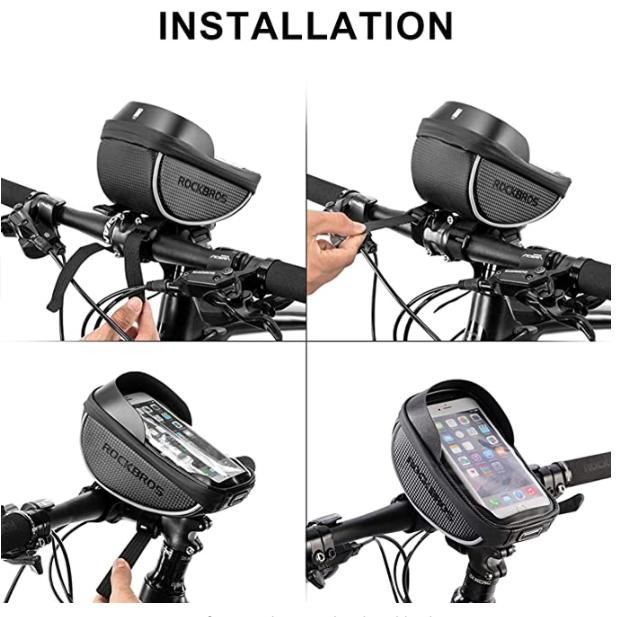 ROCKBROS 010-4BK cykelstyretaske til mobiltelefon op til 6.0 tommer