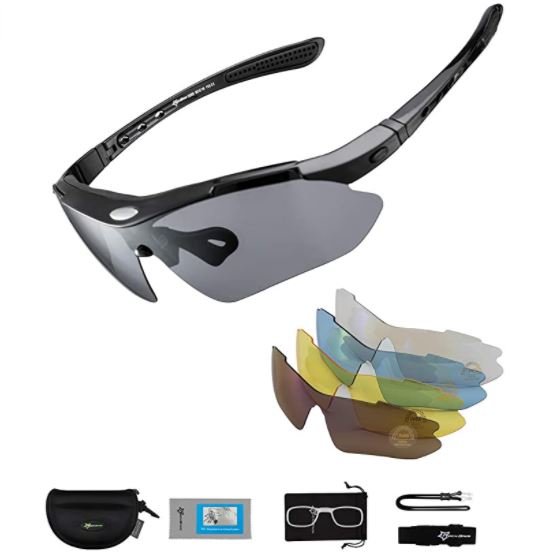 ROCKBROS 10001 Sportsbriller polariserede med 5 udskiftelige linser Cykelbriller