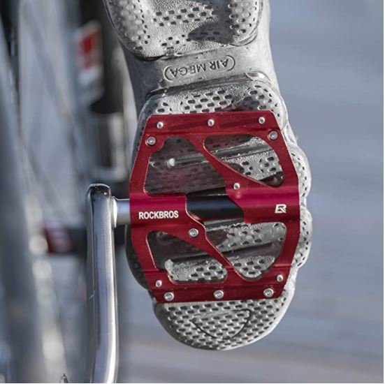 ROCKBROS 2020-12B Aluminium Cykelpedaler MTB 9/16 tommer Sort/Rød