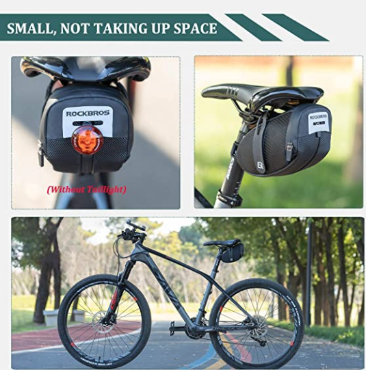 ROCKBROS B74 Sadeltasker med baglygteholder Cykelsædetaske Sort