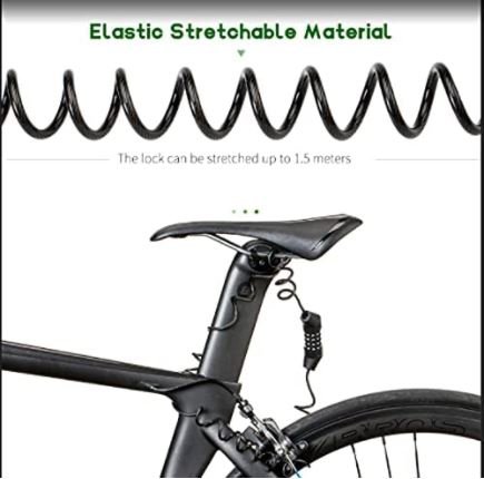 ROCKBROS Hjelm stålkabellås 150cm/4.6mm zink og PVC
