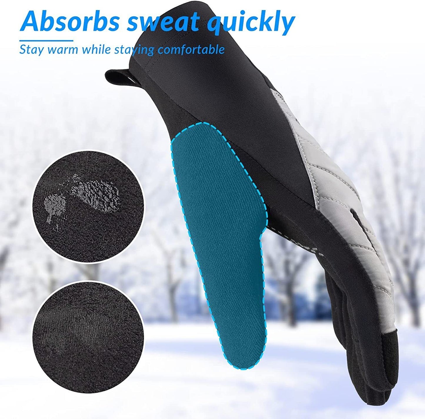 ROCKBROS Vintercykelhandsker Handsker Touch Screen Warm Thermal Sport