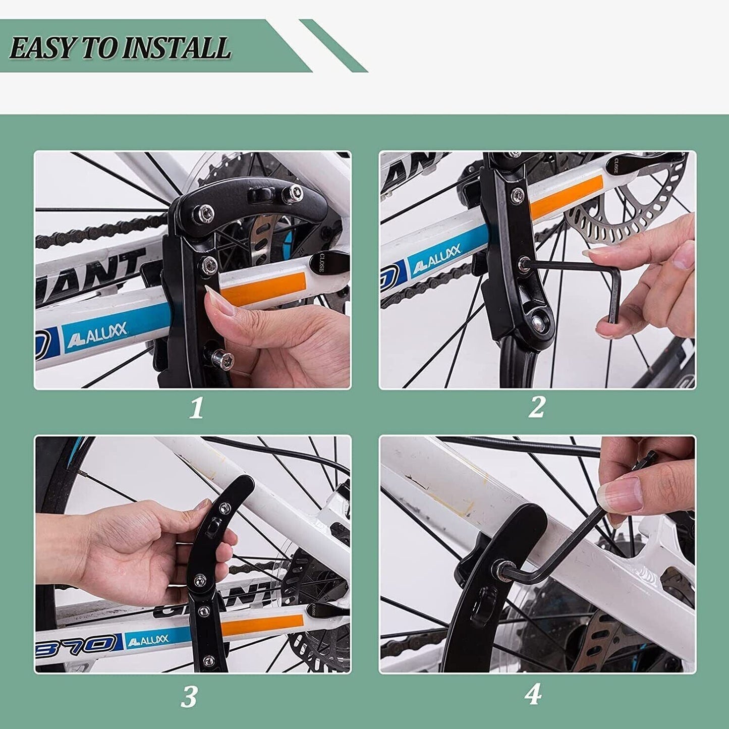 ROCKBROS cykelstativ højdejusterbar sidestativ justerbar 24-29 tommer aluminium