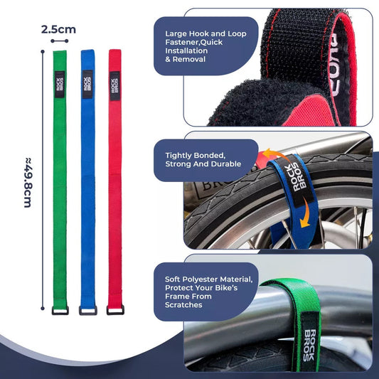 ROCKBROS Velcro kabelbånd surringsrem surringsrem 49,8 cm cykelstropper til fastgørelse