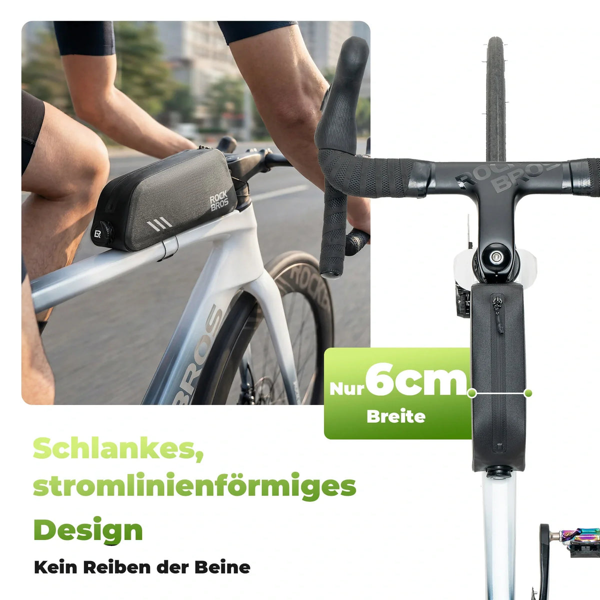 ROCKBROS 0,9L Cykel Overrørstaske Vandtæt Drejelås