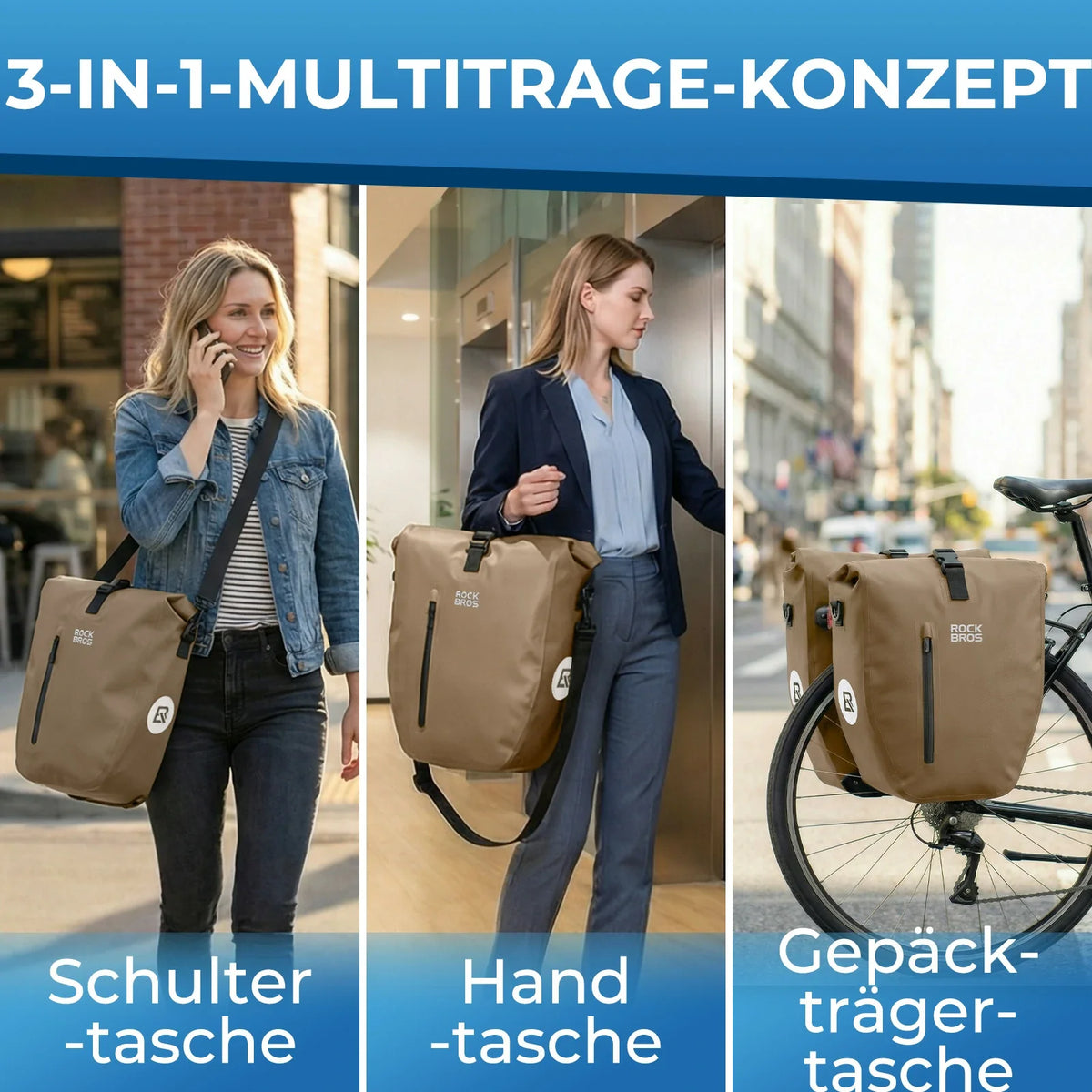 ROCKBROS 15L-20L Cykel bagagebærertaske 3-i-1