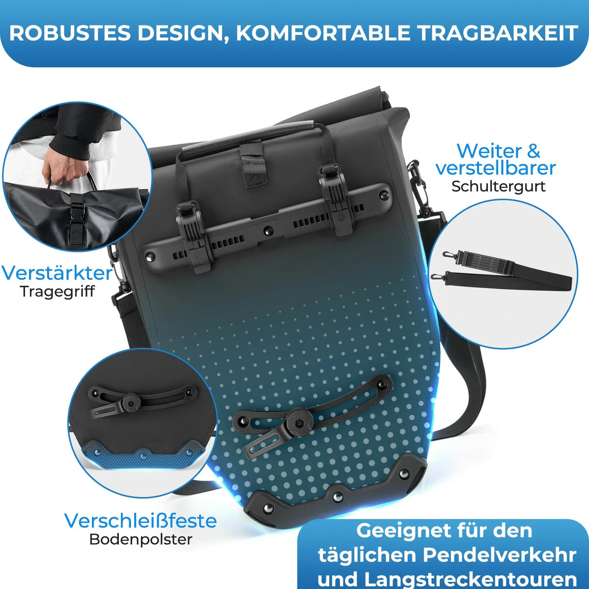 ROCKBROS 15L-20L Cykel bagagebærertaske 3-i-1