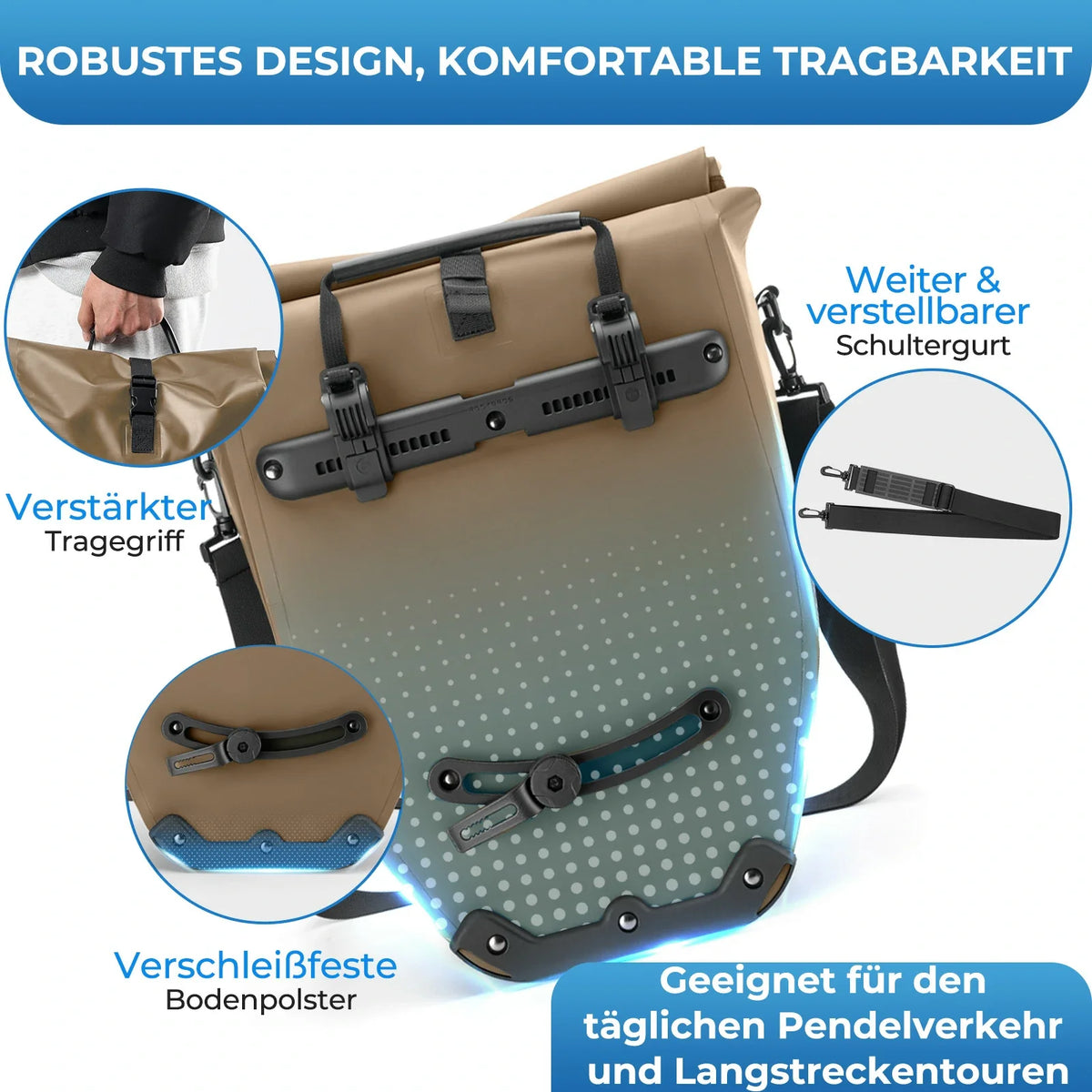 ROCKBROS 15L-20L Cykel bagagebærertaske 3-i-1