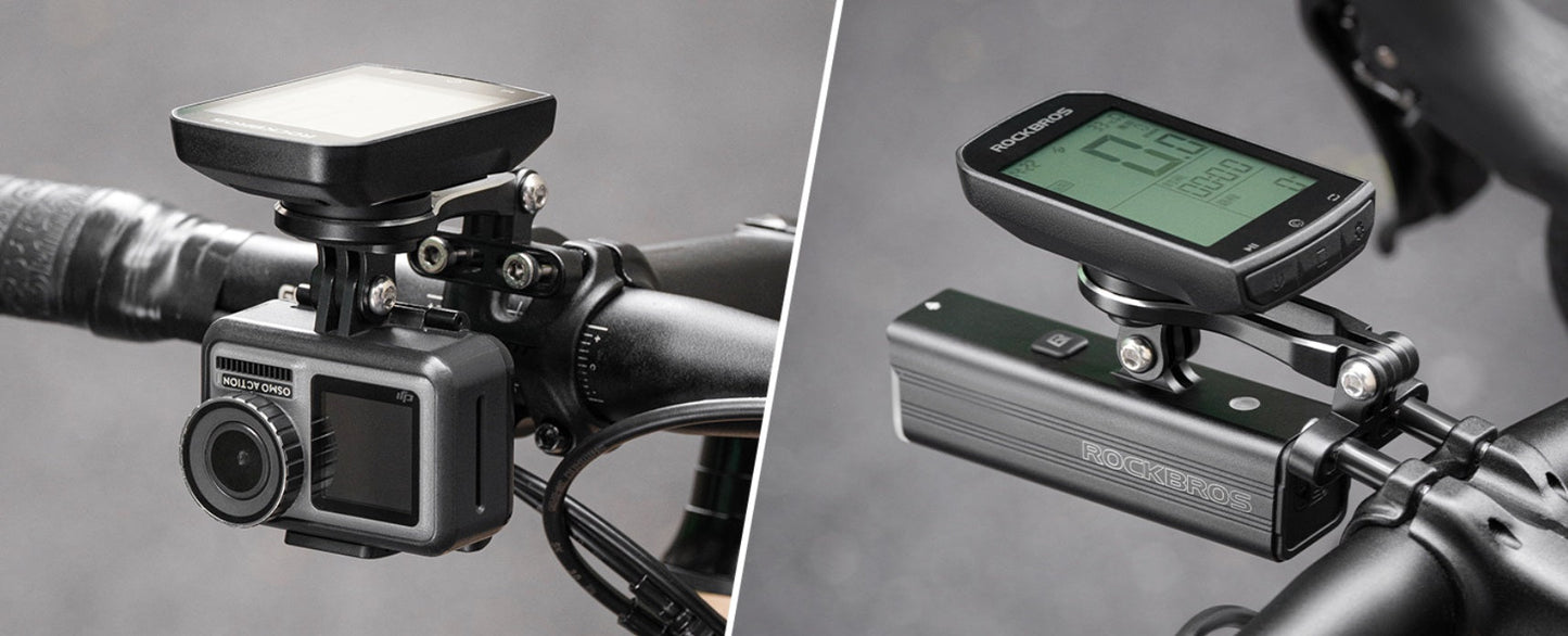ROCKBROS cykelcomputerholder til Garmin Bryton Wahoo GPS styrholder aluminium