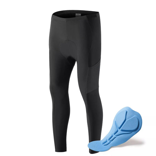 ROCKBROS cykelbukser til mænd, lange kompressionscykelbukser med lommer, polstrede leggings, elastiske, åndbare cykelbukser med sædepolstring til efterår/forår
