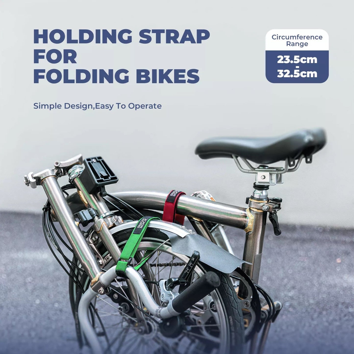 ROCKBROS Velcro kabelbånd surringsrem surringsrem 49,8 cm cykelstropper til fastgørelse