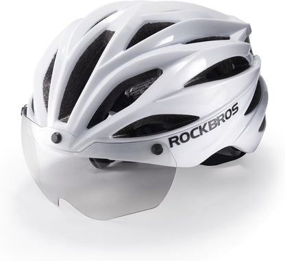 ROCKBROS voksen cykelhjelm med visir Magnetisk aftagelig åndbar justerbar til mænd og kvinder 58-62 cm