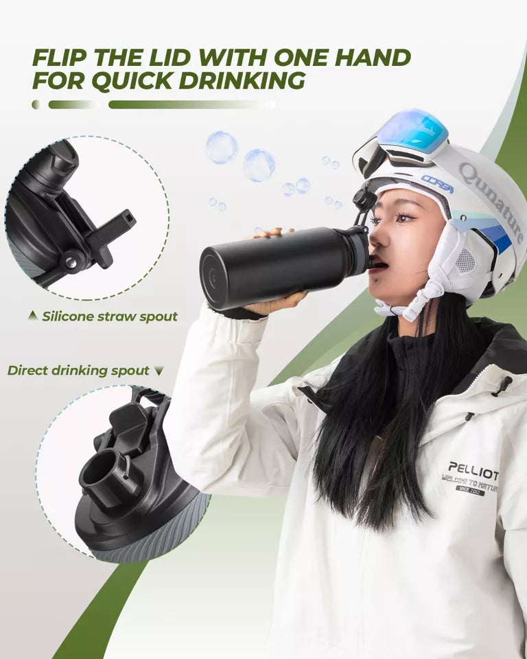 ROCKBROS Drikkeflasche Rustfrit stål 550ml/650ml/1000ml/1200ml Isolerkanne BPA-fri Cykelflasche