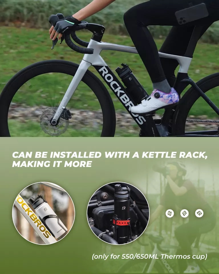 ROCKBROS Drikkeflasche Rustfrit stål 550ml/650ml/1000ml/1200ml Isolerkanne BPA-fri Cykelflasche