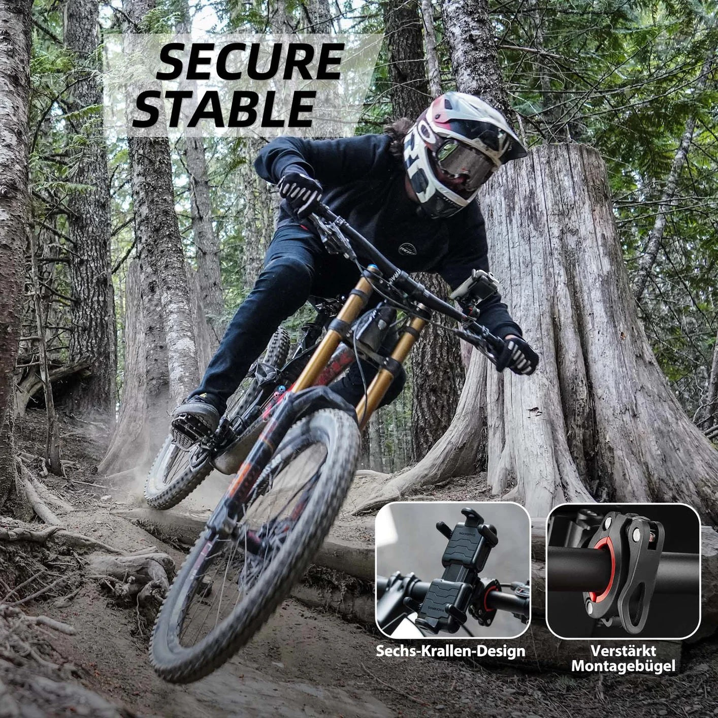 ROCKBROS cykel mobiltelefon holder motorcykel holder styr 360° universal smartphone