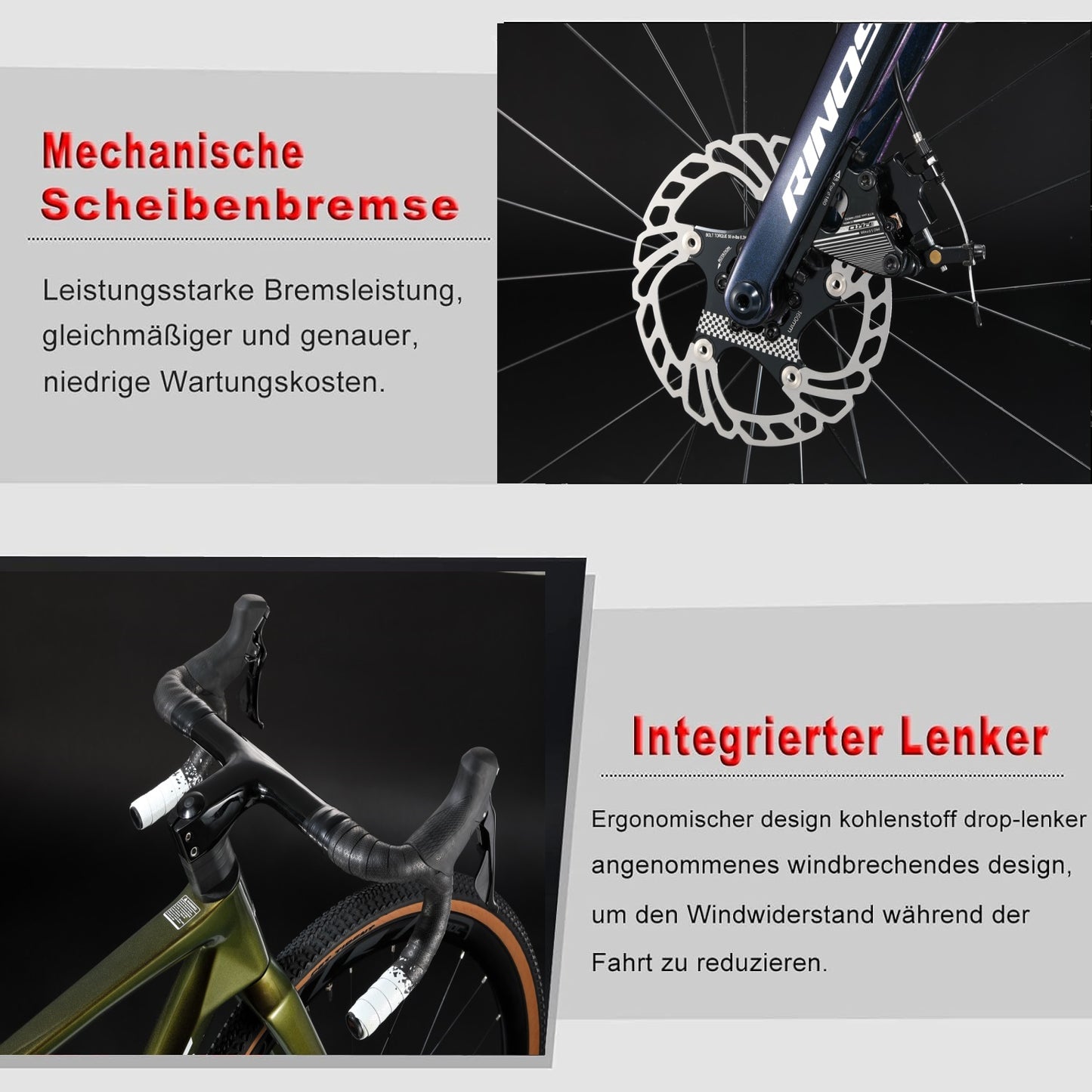 RINOS carbon landevejscykel 700C Shimano 105 R7000 22 gear Odin3.0