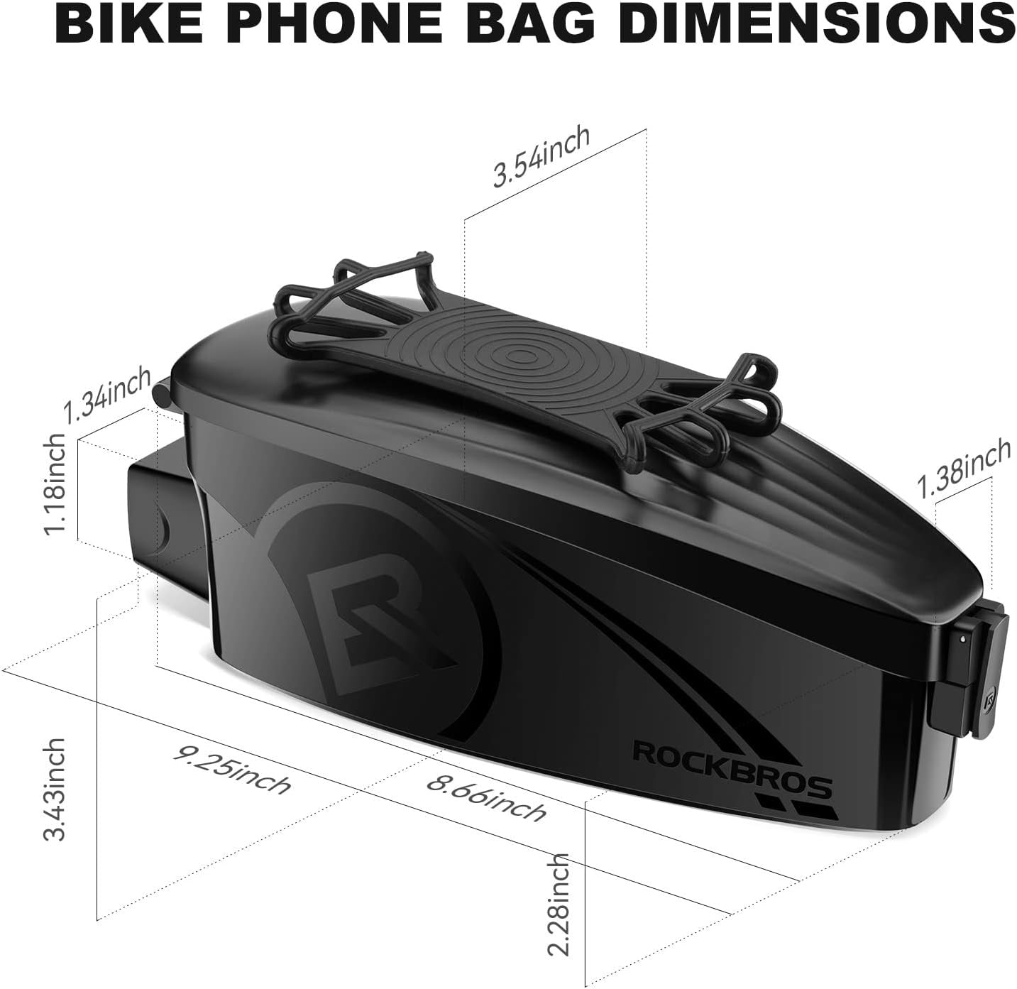 ROCKBROS cykeltaske steltaske med mobiltelefonholder til 4-6,5 tommer mobiltelefon