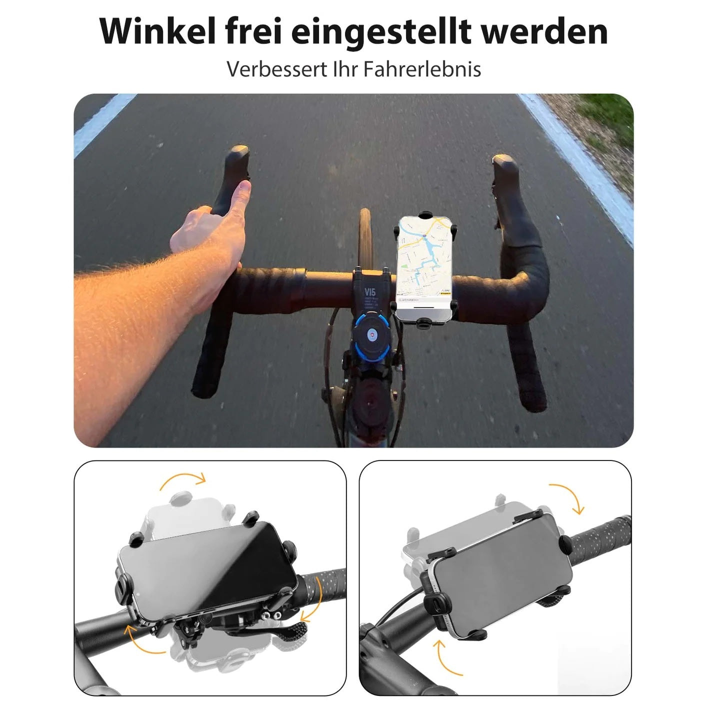 ROCKBROS cykel mobiltelefon holder motorcykel holder styr 360° universal smartphone