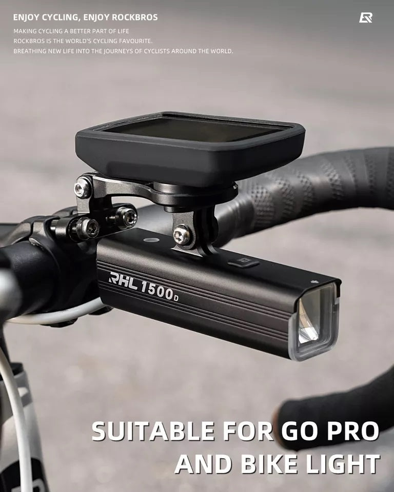 ROCKBROS cykelcomputerholder til Garmin Bryton Wahoo GPS styrholder aluminium
