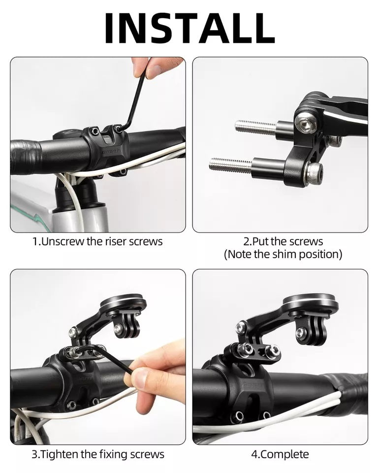 ROCKBROS cykelcomputerholder til Garmin Bryton Wahoo GPS styrholder aluminium