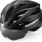 ROCKBROS voksen cykelhjelm med visir Magnetisk aftagelig åndbar justerbar til mænd og kvinder 58-62 cm