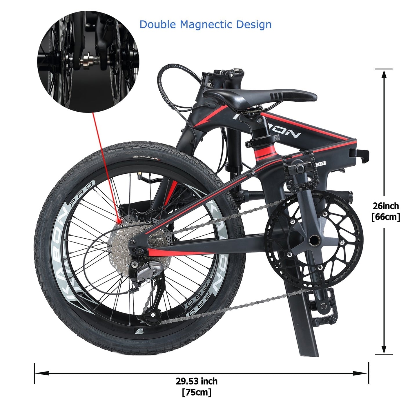 KABON City foldecykel carbon Shimano Altus 9S 20 tommer med carbon hjul