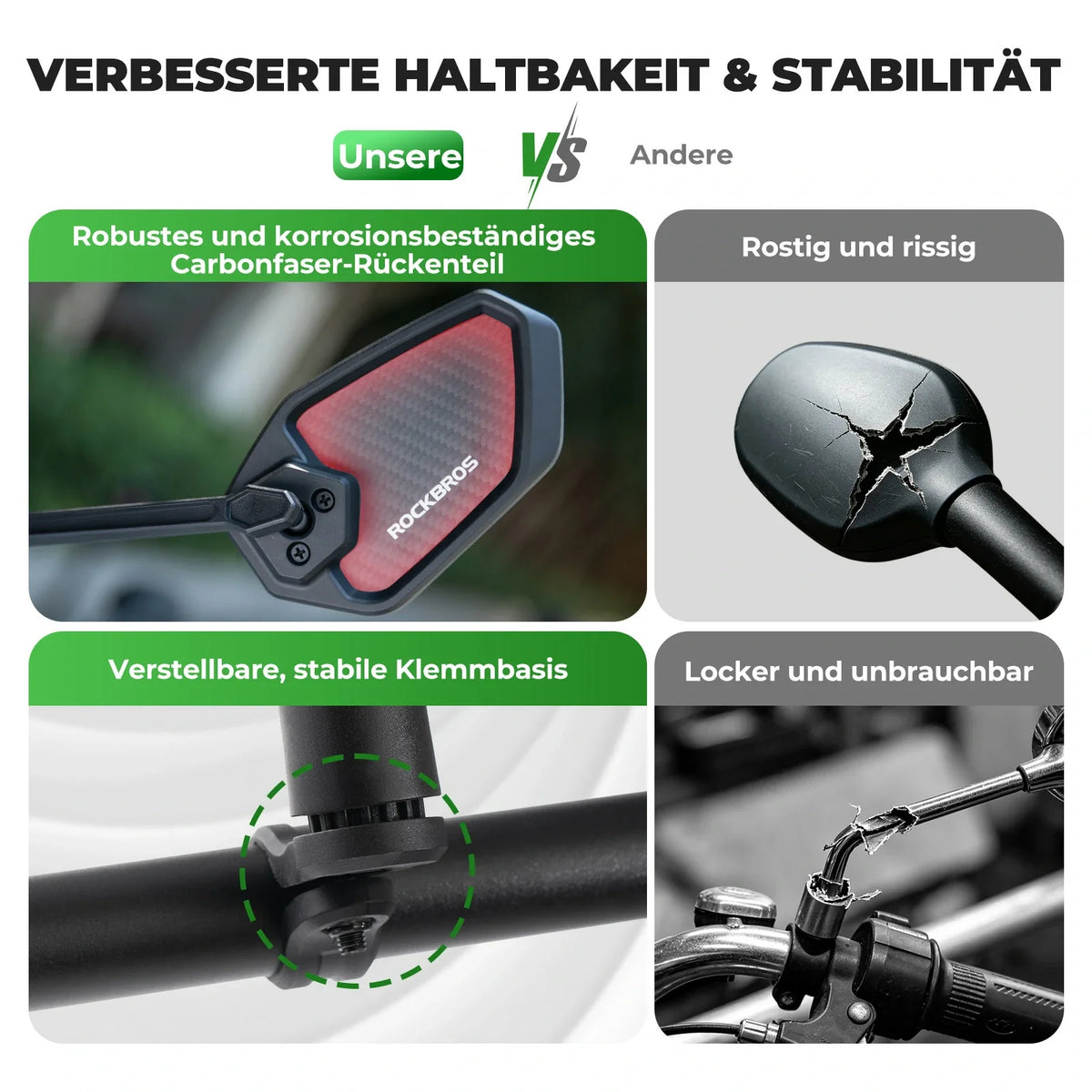 ROCKBROS Cykel-bag spejl til cykelstyr 20–23 mm