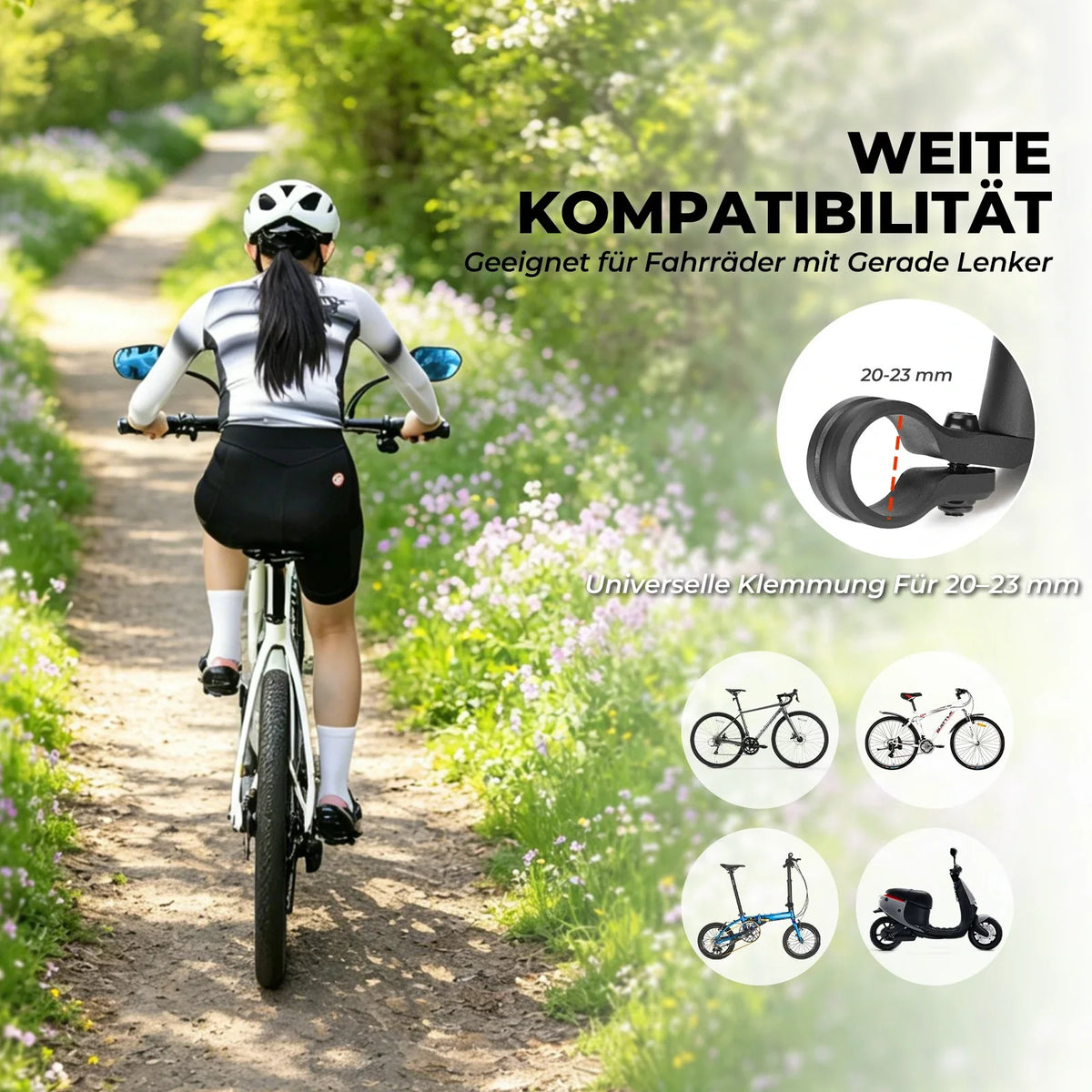 ROCKBROS Cykel-bag spejl til cykelstyr 20–23 mm