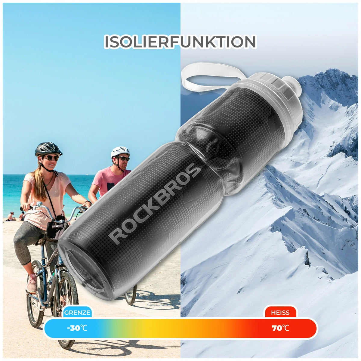 ROCKBROS Cykel Drikkeflaske 670ML Trykbar