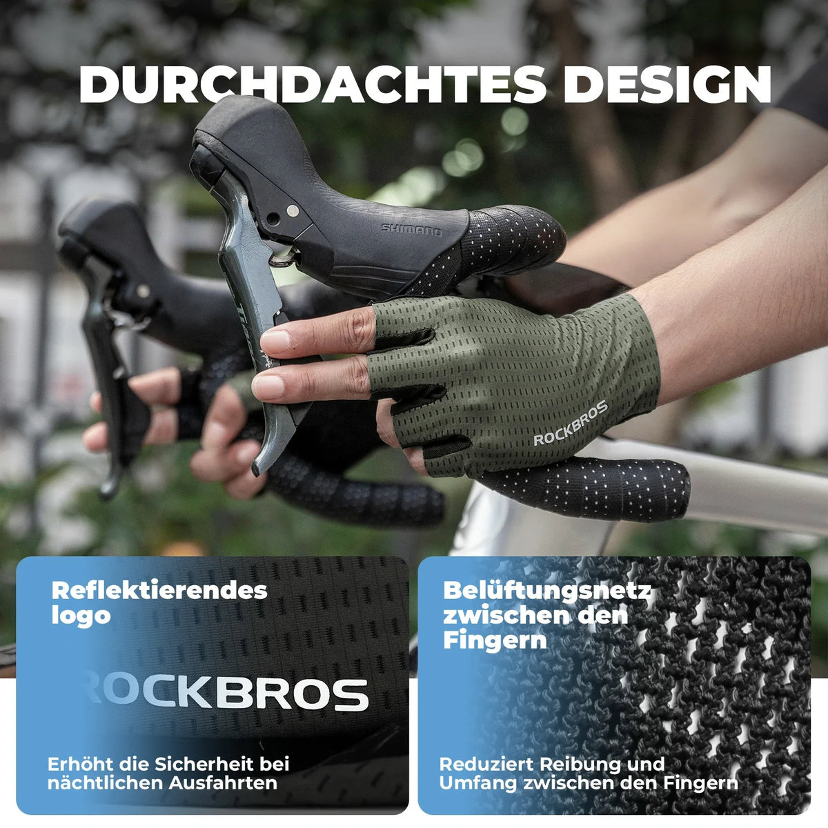 ROCKBROS Cykelhandsker Sommer, antidrøj og åndbar