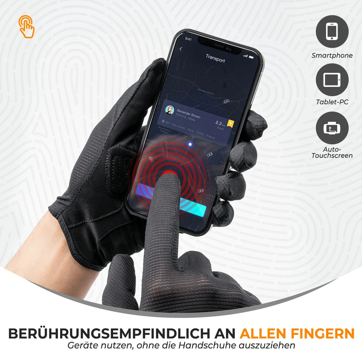 ROCKBROS Cykelhandsker, cykelhandsker med touchscreen på alle fingre
