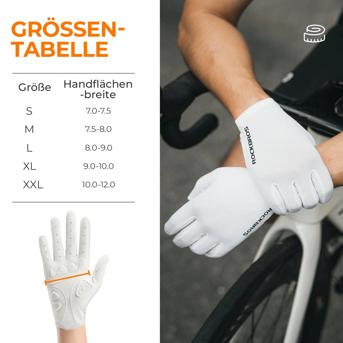 ROCKBROS Cykelhandsker, cykelhandsker med touchscreen på alle fingre