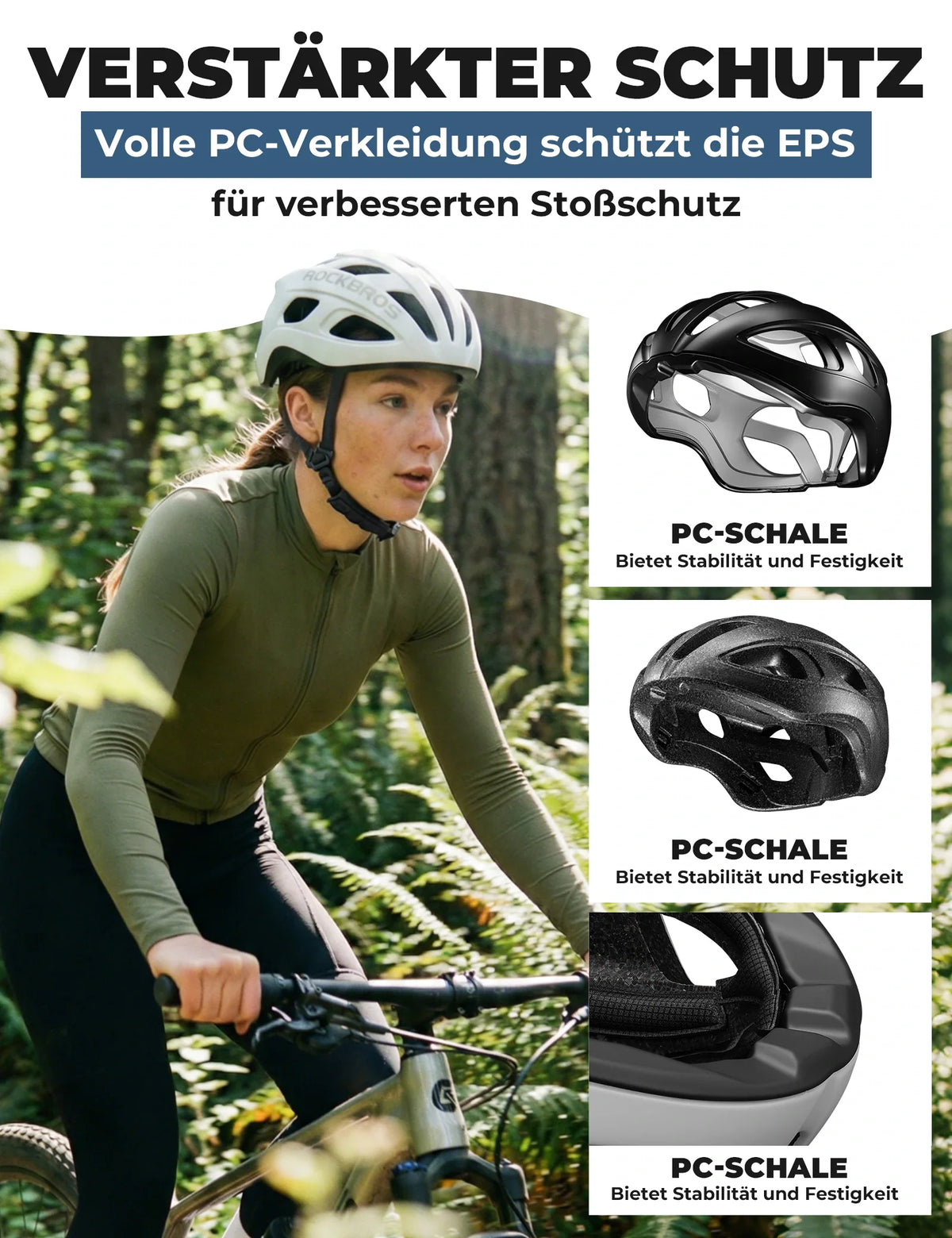 ROCKBROS Cykelhjelm 58-62cm Letvægt 240g Antibakteriel