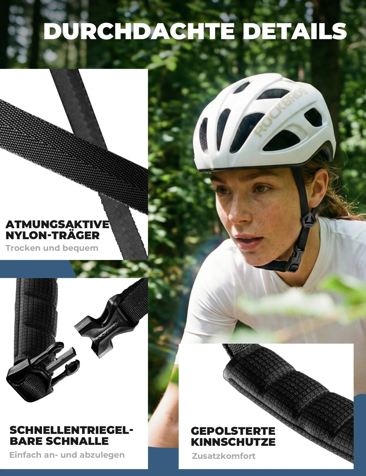 ROCKBROS Cykelhjelm 58-62cm Letvægt 240g Antibakteriel